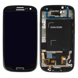 Samsung Galaxy S3 Neo i9301 - Full front LCD Digitizer With Frame  Black  ( Refurbished )