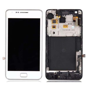 Samsung Galaxy S2 I9100 - Full front LCD Digitizer With Frame White ( Refurbished )