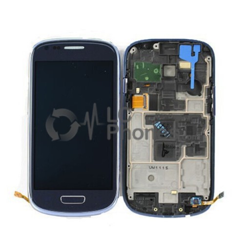 Samsung Galaxy S3 Mini I8190 - Full Front LCD Digitizer with Frame Blue (Refurbished)