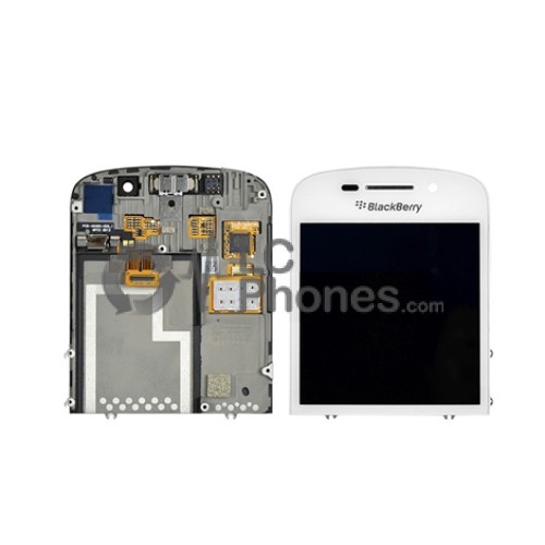 Blackberry Q10 - Full Front LCD Digitizer With Frame White