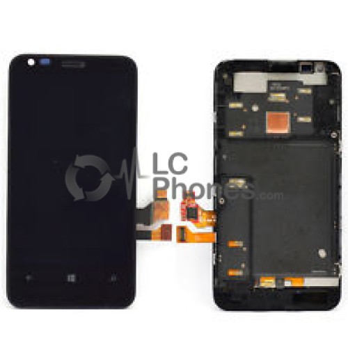 Nokia Lumia 620 - Full Front LCD Digitizer With Frame Black