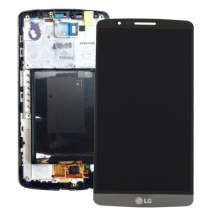 LG G3 D855 - Full Front LCD Digitizer with Frame Black Grey