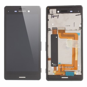 Sony Xperia M4 Aqua E2303, E2306, E2353 - Full Front LCD Digitizer With Frame Black