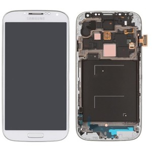 Samsung Galaxy S4 I9505 - Full Front LCD Digitizer With Frame White ( Refurbished )