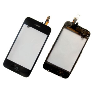 iPhone 3G - Front Glass Digitizer With Frame Black