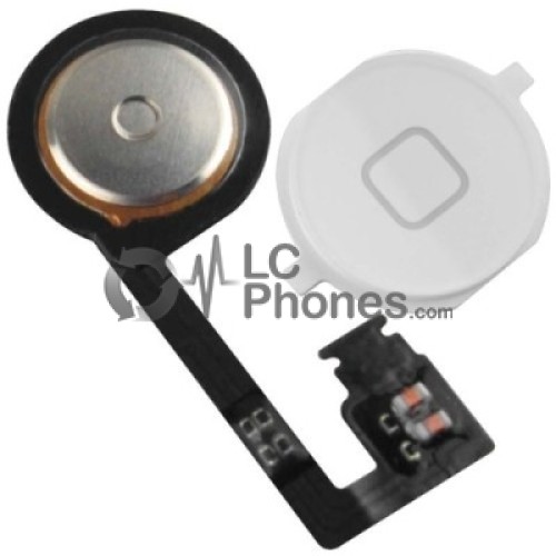 iPhone 4S - Home Button Flex + Home Button 4S White