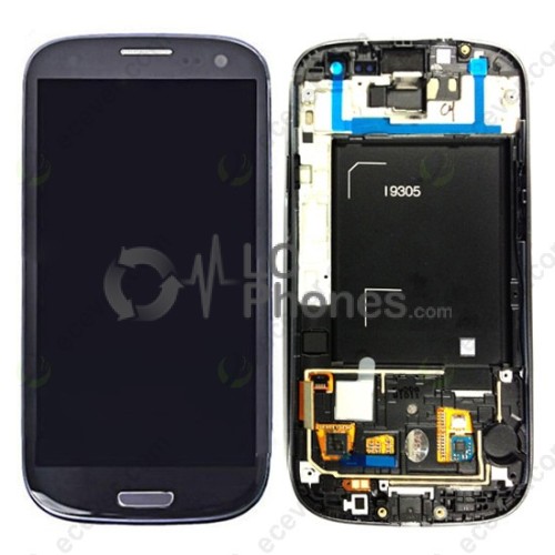 Samsung Galaxy S3 I9305 - Full Front LCD Digitizer With Frame Blue  ( Refurbished )