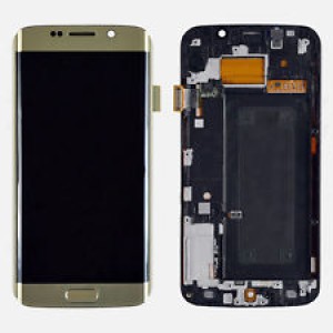 Samsung Galaxy S6 Edge G925 - Full Front LCD Digitiizer Gold With Frame 