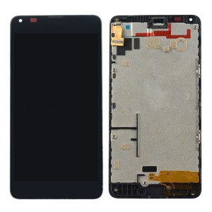 Microsoft Lumia 640 LTE - Full Front LCD Digitizer With Frame Black
