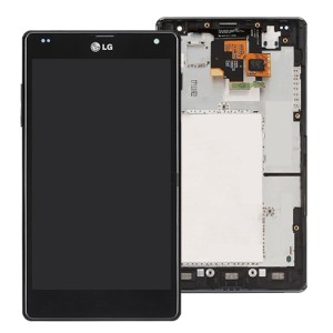 LG Optimus G E975 - Full Front LCD Digitizer with Frame Black