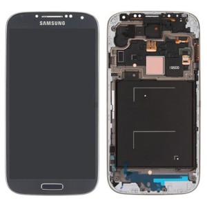 Samsung Galaxy S4 I9500 - Full Front LCD Digitizer With Frame Blue ( Refurbished )