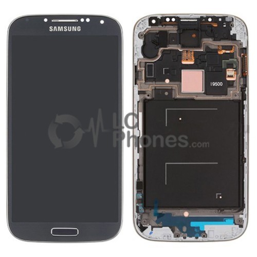 Samsung Galaxy S4 I9500 - Full Front LCD Digitizer With Frame Blue ( Refurbished )