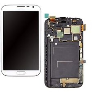 Samsung Note 2 N7105 - Full Front LCD Digitizer with Frame White (Refurbished)