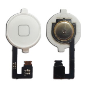 iPhone 4G - Home Button Flex With Plastic White