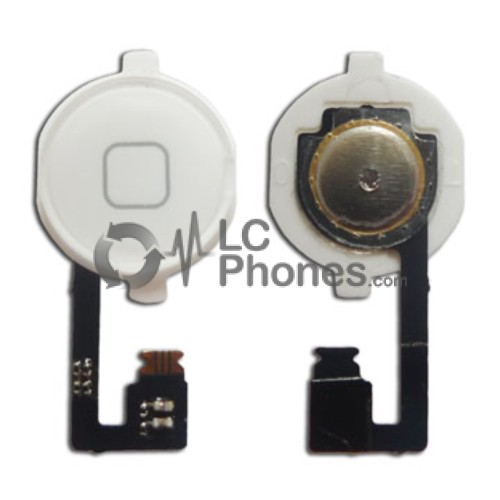 iPhone 4G - Home Button Flex With Plastic White