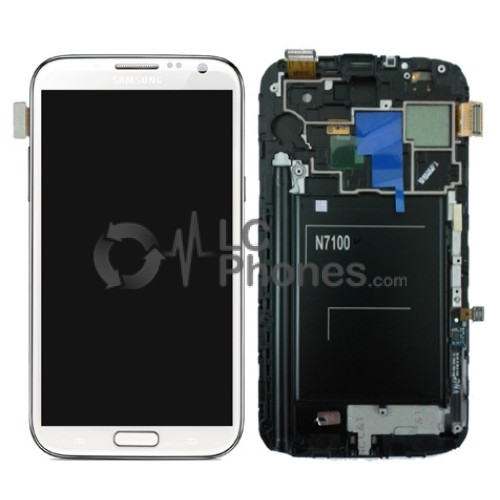 Samsung Note 2 N7100 - Full Front LCD Digitizer with Frame White