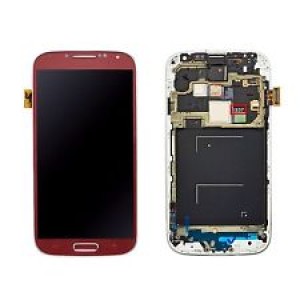 Samsung Galaxy S4 I9505 - Full Front LCD Digitizer With Frame Red ( Refurbished )