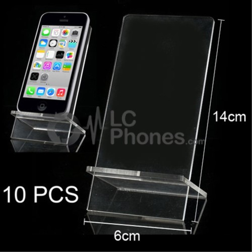 Clear Acrylic Two-Piece Cross Design Phone Exhibition Display Stand Holder 10X