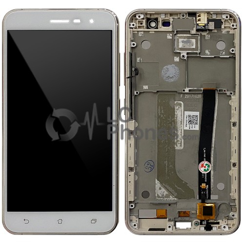 Asus Zenfone 3 ZE520KL - Full Front LCD Digitizer with Frame White