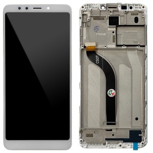 Xiaomi Redmi 5 - Full Front LCD Digitizer with Frame White