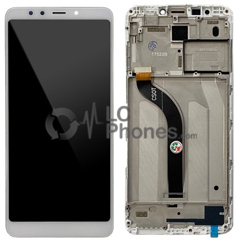 Xiaomi Redmi 5 - Full Front LCD Digitizer with Frame White