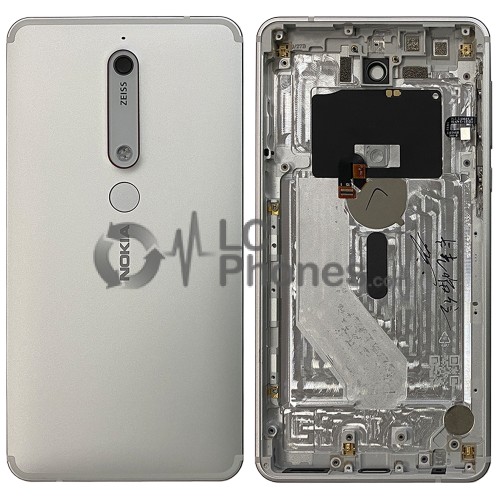 Nokia 6.1 TA-1043 / TA-1050 / TA-1068 - Back Housing Cover with Buttons White / Iron