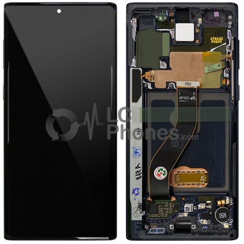 Samsung Galaxy Note 10 N970 - Full Front LCD Digitizer Aura Black < Service Pack >