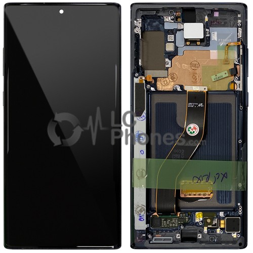 Samsung Galaxy Note 10+ N975 - Full Front LCD Digitizer with Frame Aura Black < Service Pack >