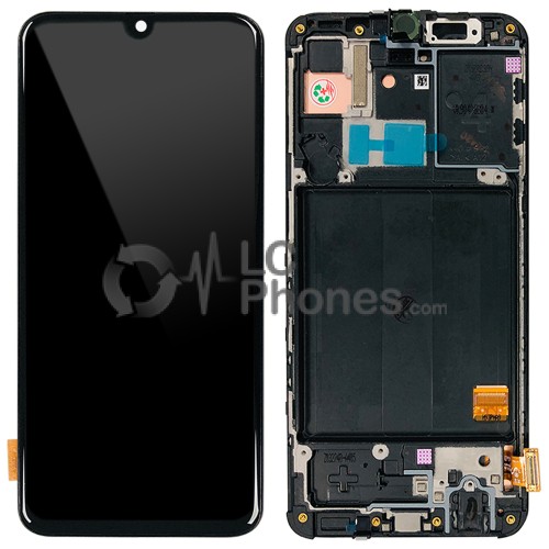 Samsung Galaxy A40 A405F - Full Front LCD Digitizer  With Frame Black (Original Remaded)