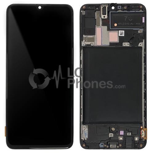 Samsung Galaxy A70 A705F - Full Front LCD Digitizer With Frame Black (Original Remaded)