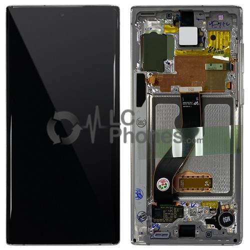 Samsung Galaxy Note 10 N970 - Full Front LCD Digitizer Aura White < Service Pack >