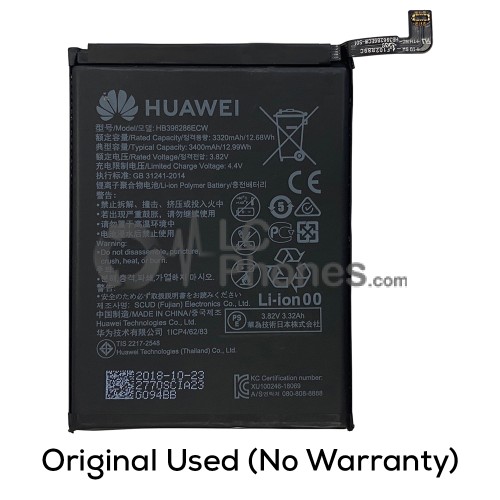 Huawei P Smart (2019)  / Honor 10 Lite / P Smart (2020) - (Original Used) Battery HB396286ECW 3400mAh 12.99Wh (No Warranty)