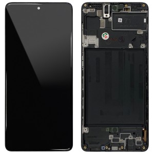 Samsung Galaxy A71 A715F - Full Front LCD Digitizer With Frame Black 