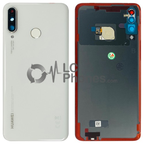 Huawei P30 Lite - Battery Cover with Camera Lens and Adhesive White (48MP) < Service Pack >