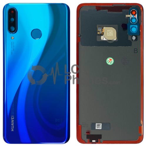 Huawei P30 Lite - Battery Cover Original with Camera Lens and Adhesive Peacock Blue (48MP) < Service Pack >