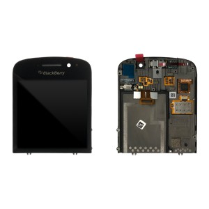 Blackberry Q10 - Full Front LCD Digitizer With Frame Black