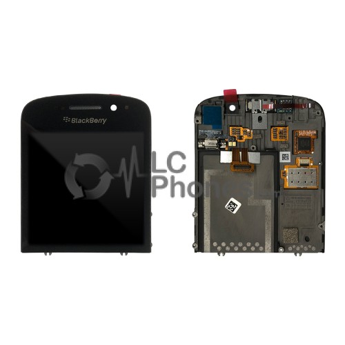 Blackberry Q10 - Full Front LCD Digitizer With Frame Black