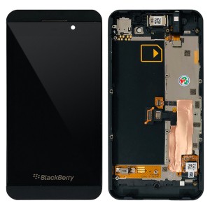 Blackberry Z10 - Full Front LCD Digitizer With  Frame Black
