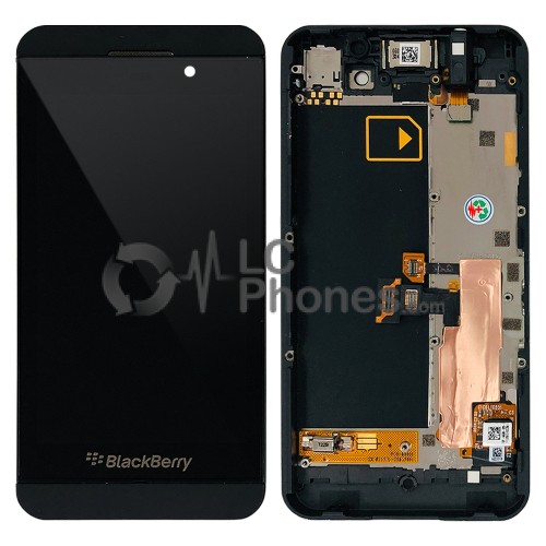 Blackberry Z10 - Full Front LCD Digitizer With  Frame Black