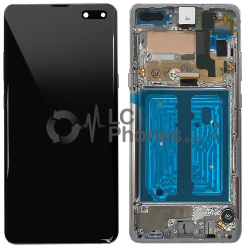 Samsung Galaxy S10 5G G977F - Full Front LCD Digitizer With Frame Majestic Black < Service Pack >