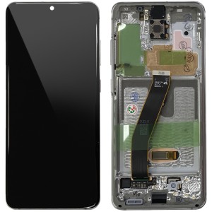 Samsung Galaxy S20 G980 / S20 5G G981F - Full Front LCD Digitizer With Frame Cloud White 