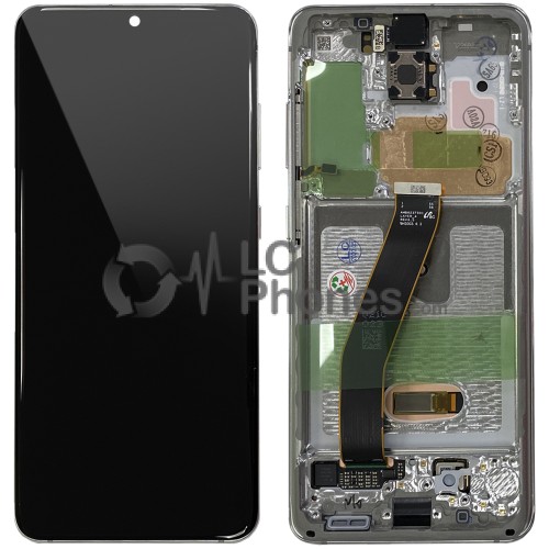 Samsung Galaxy S20 G980 / S20 5G G981F - Full Front LCD Digitizer With Frame Cloud White < Service Pack >