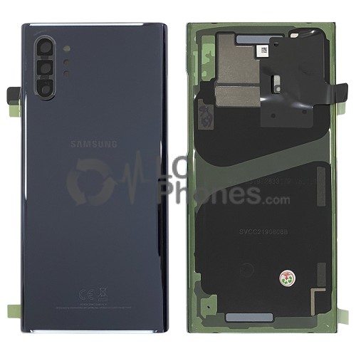 Samsung Galaxy Note 10+ N975 - Battery Cover Original with Camera Lens and Adhesive Aura Black < Service Pack >