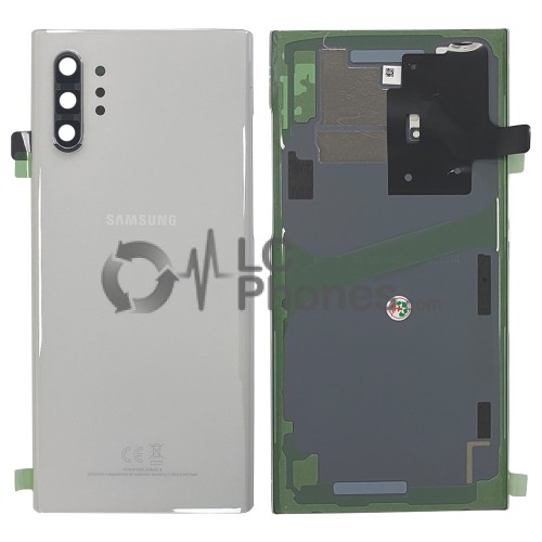 Samsung Galaxy Note 10+ N975 - Battery Cover Original with Camera Lens and Adhesive Aura White < Service Pack >