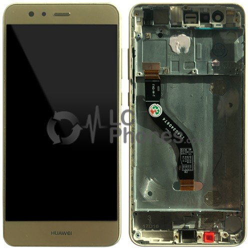 Huawei Ascend P10 Lite WAS-LX1A - Full Front LCD Digitizer Gold With Frame (FHD-W-T)