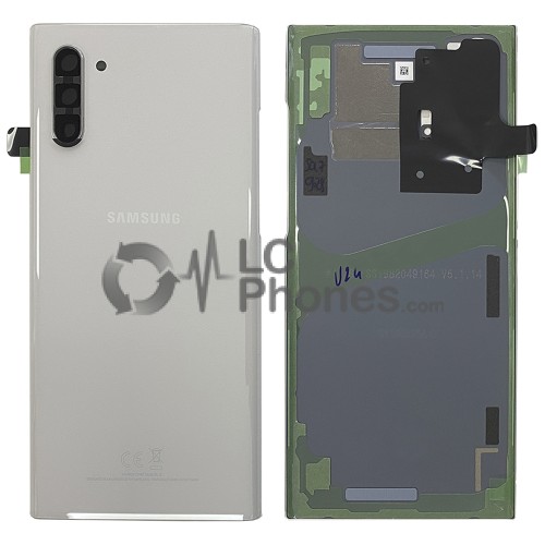 Samsung Galaxy Note 10 N970 - Battery Cover Original with Camera Lens and Adhesive Aura White < Service Pack >