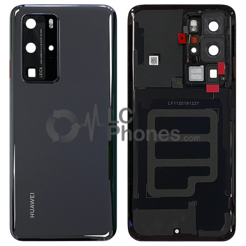 Huawei P40 Pro - OEM Battery Cover Black With Adhesive & Camera Lens