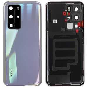 Huawei P40 Pro - OEM Battery Cover Ice White With Adhesive & Camera Lens