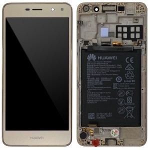 Huawei Ascend Y6 2017 / Nova Young - Full Front LCD Digitizer with Frame Gold 