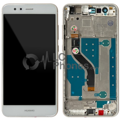 Huawei Ascend P10 Lite WAS-LX1A - Full Front LCD Digitizer White With Frame (FHD-W-C)